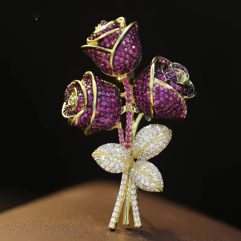 Women Accessories Bouquet - OKILY-broche de ramo de rosas de