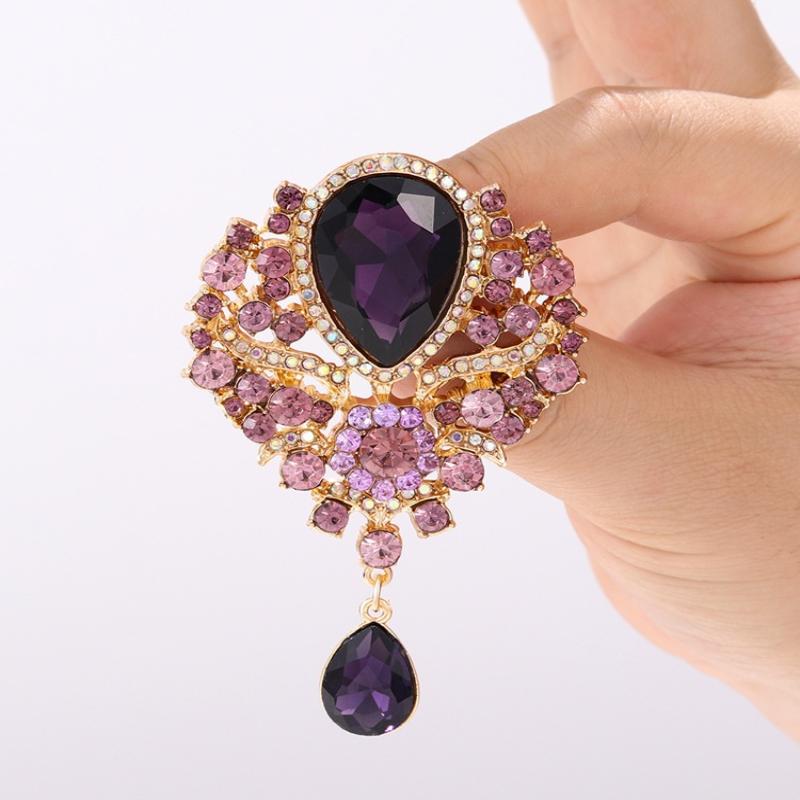 Women Accessories Bouquet - 1 Broche de Cristal Transparente con