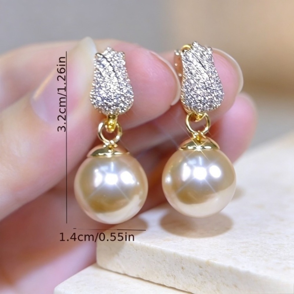 1 par de pendientes de perlas  - Women'S Affordable Accessories reseña y precio