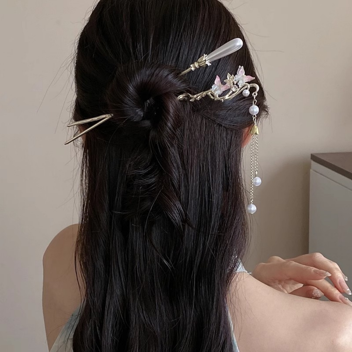 2025 nueva horquilla de flor p - Pearl Hair Pin reseña y precio